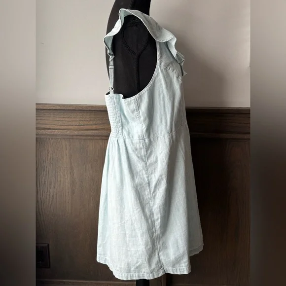 Old Navy Sleeveless Ruffle Fit and Flare Chambray Dress size XL NWT - Picture 5 of 7